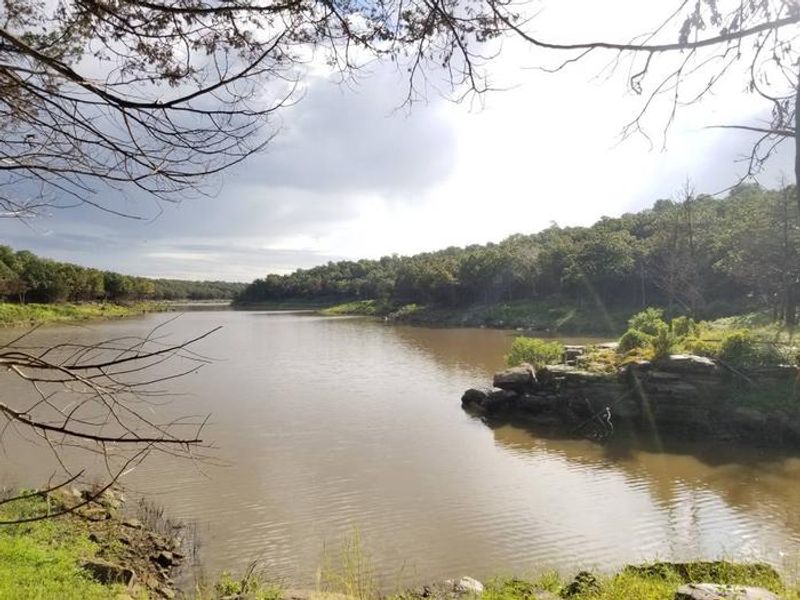 This is the view from a bench at the end of the trail at the back of Washington Irving Cove.
