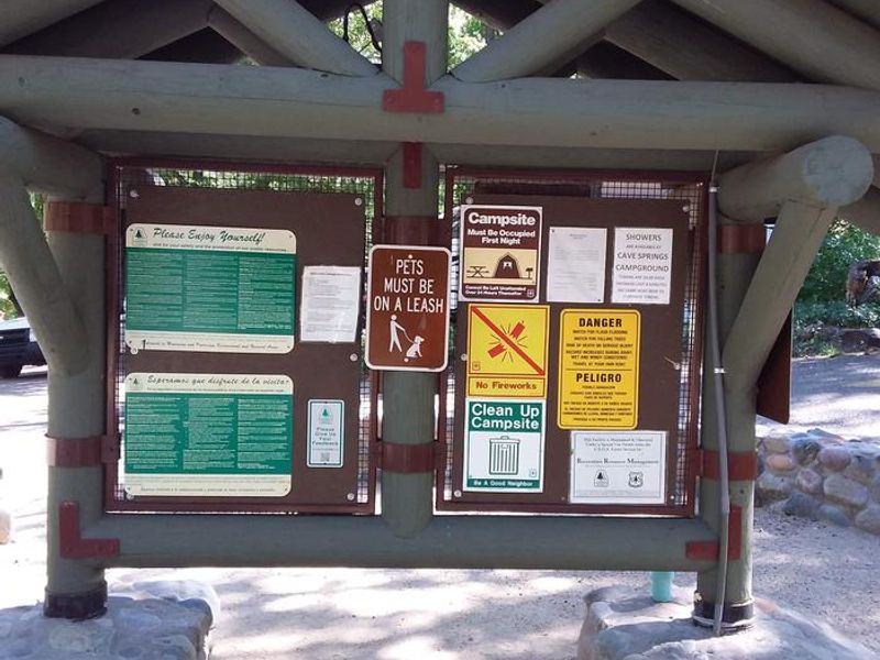 Manzanita Campground info board