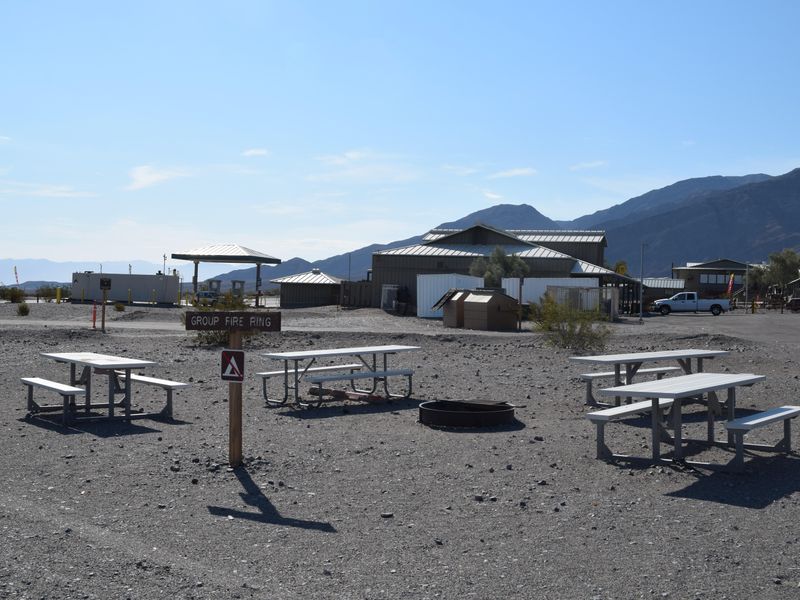 The group fire ring is only place wood fires are permitted in Stovepipe Wells Campground.