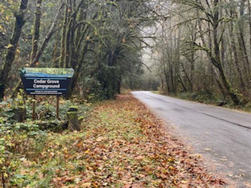 Cedar Grove portal sign