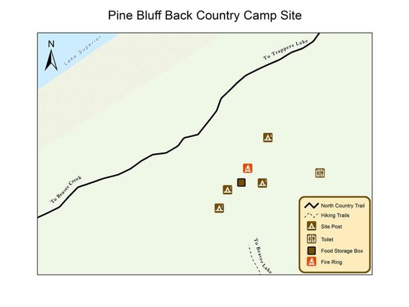 Pine Bluff Back Country Campground Map