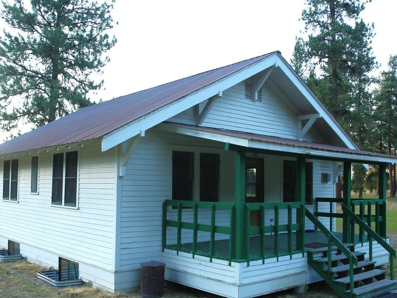 The back porch of the Cookhouse at Bend Guard Station.