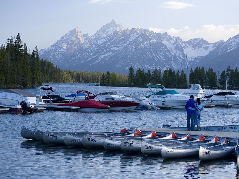 Jackson Lake is a popular area for boating. Several islands float just off Colter Bay’s shores, and are home to fish, birds, river otters, beavers and other wildlife. Bring your own boat or rent a canoe, kayak, or motor boat from the Colter Bay Marina.  
