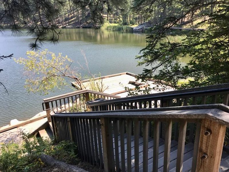 Steps leading down to fishing pier