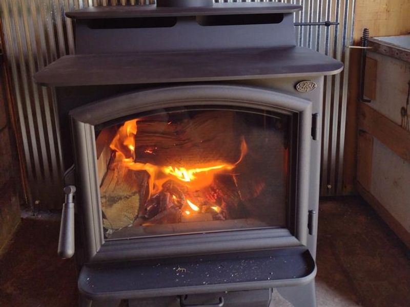 West Fork Cabin wood stove