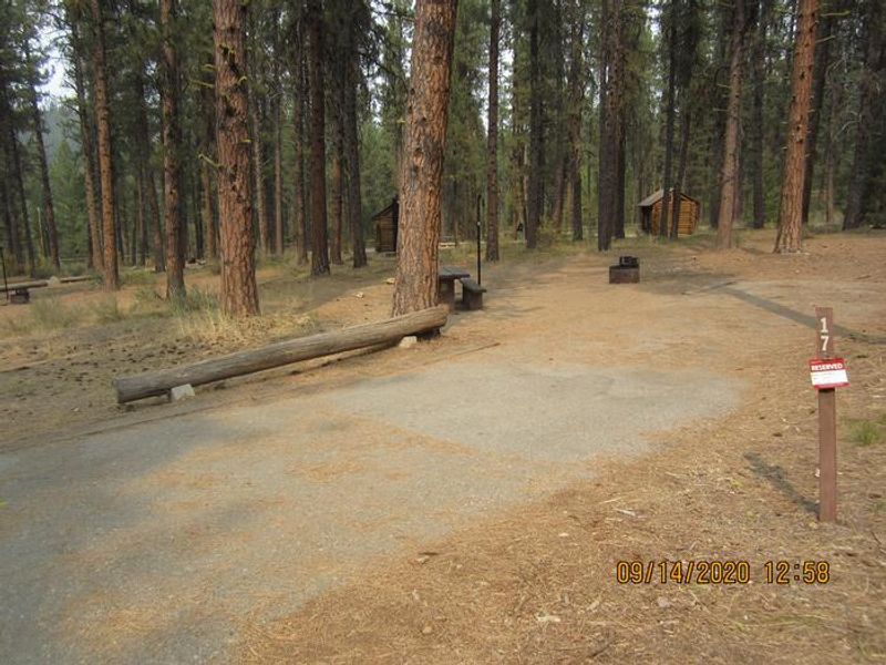 Site 17 has a long paved driveway.