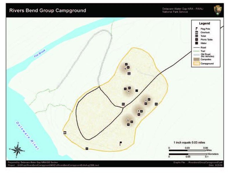 Map of Rivers Bend Group Campground
