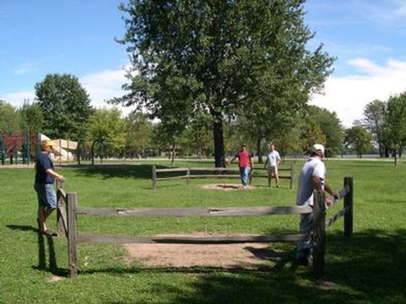 People Playing Horseshoes!