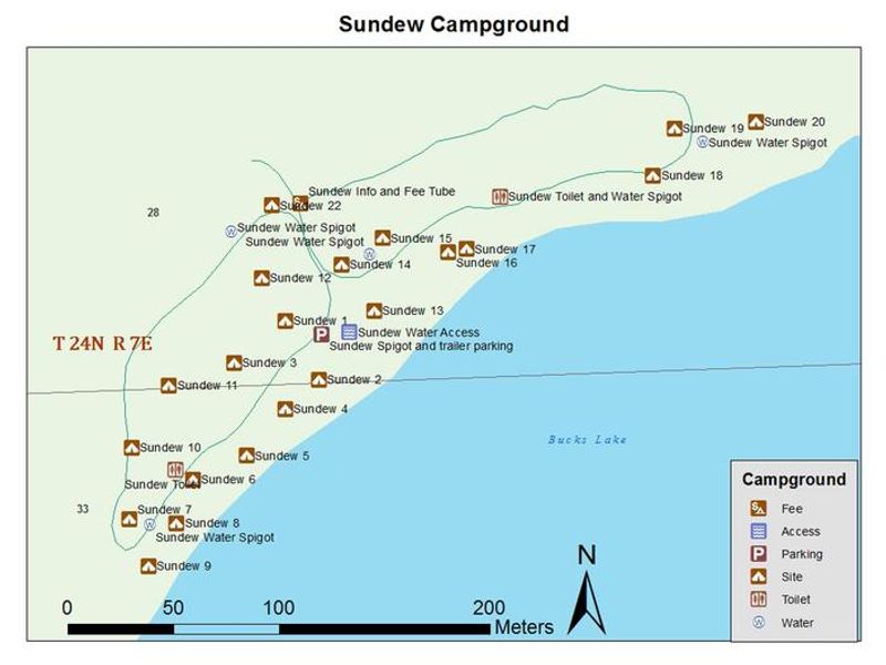 Map of Sundew Campground