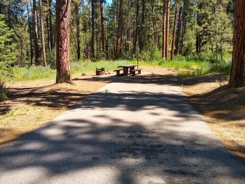 Site 9 has a long paved driveway.