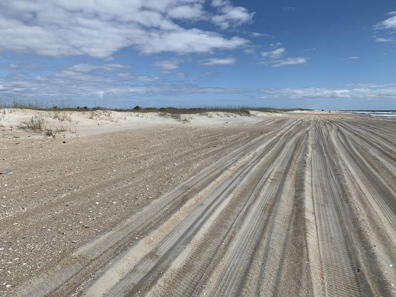 The wide beaches of South Core Banks allow for dispersed camping directly on the beach.  Choose your spot on the beach, seaward of the dunes, and relax.