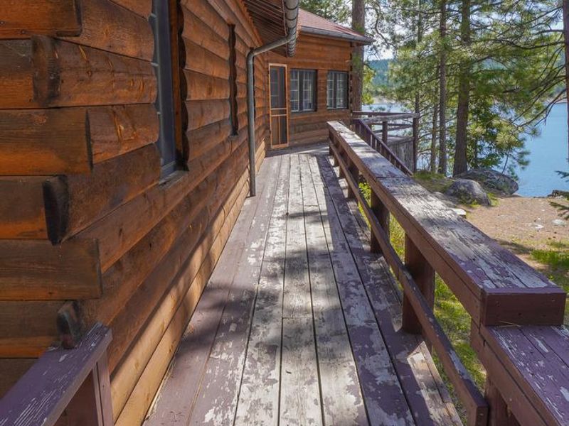 Looking east down south side of Woods Cabin