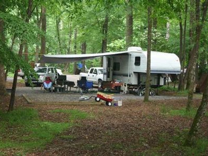 RV camping. Be advised its a narrow dirt road to the campground. 