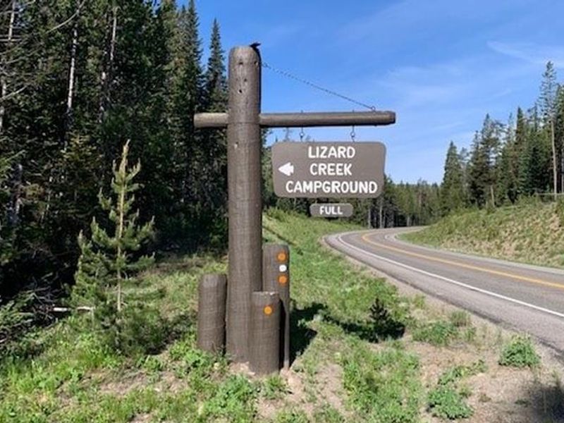 View of Entrance Sign to Lizard Creek from Road