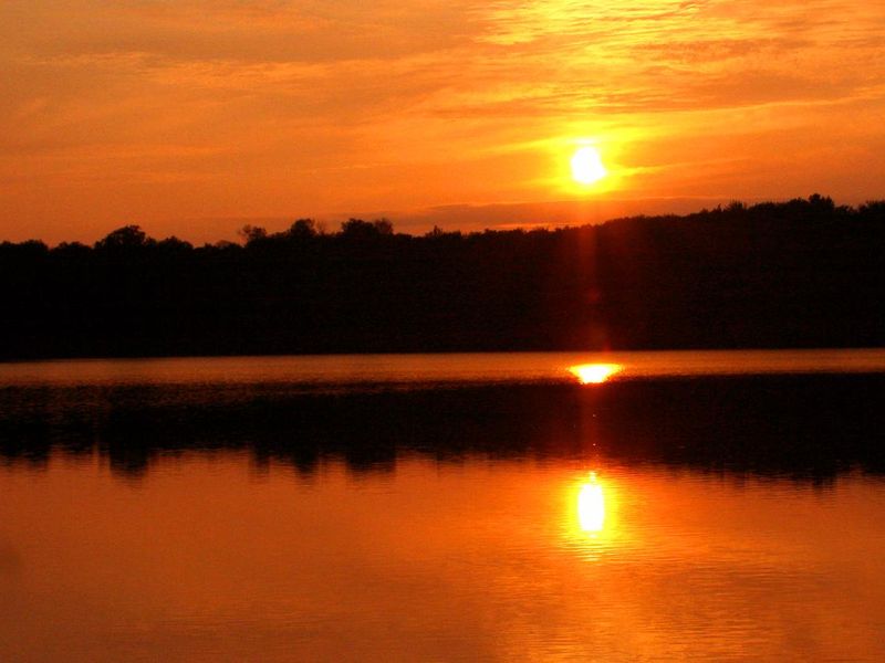 View of sunset over Council Lake