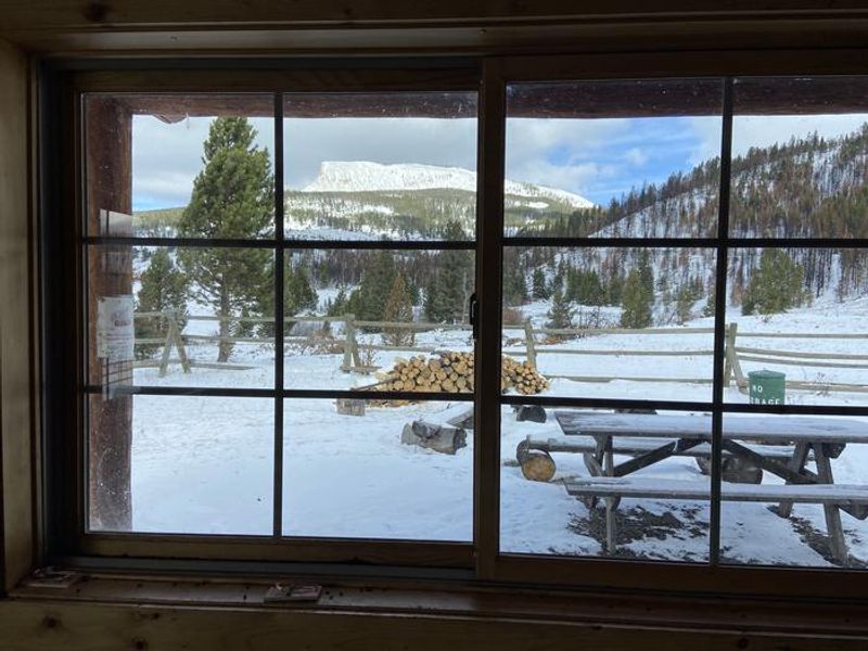 Target Rock out the window after fresh snow