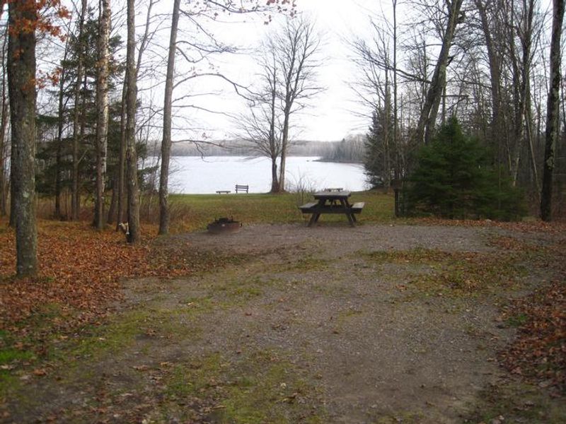 Site 5 is very popular with campers as it provides a great view of the lake and is close to two different bathrooms