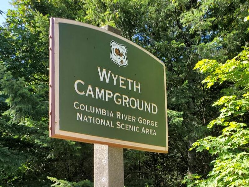 Sign at the entrance to Wyeth Campground