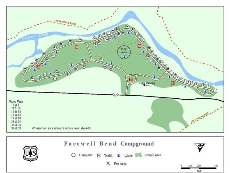 Farewell Bend Campground Map