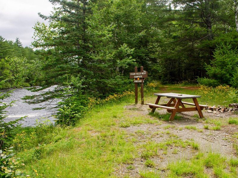 Stair Falls campsite along the East Branch Penobscot River has a beautiful view of the river.