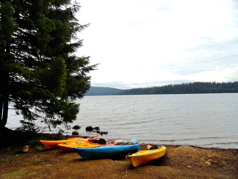 Kayaking is popular on Timothy Lake