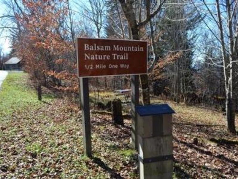 Balsam Mountain Nature Trail sign