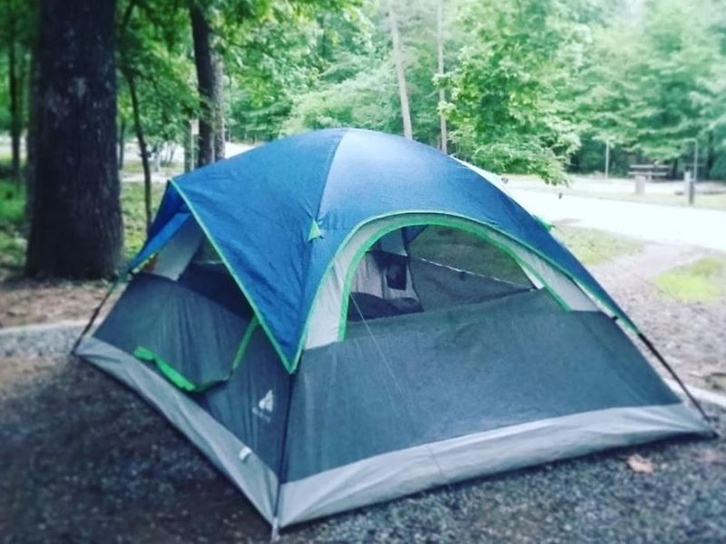 A number of campsites at Charlton Campground provide tent pads for setting up tents for those wishing to tent camp.