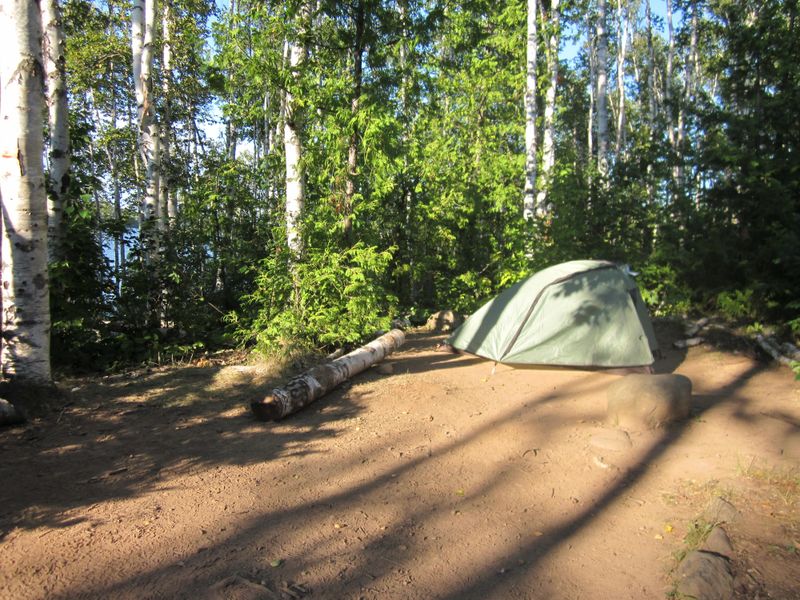 A tent site at South Desor Campground