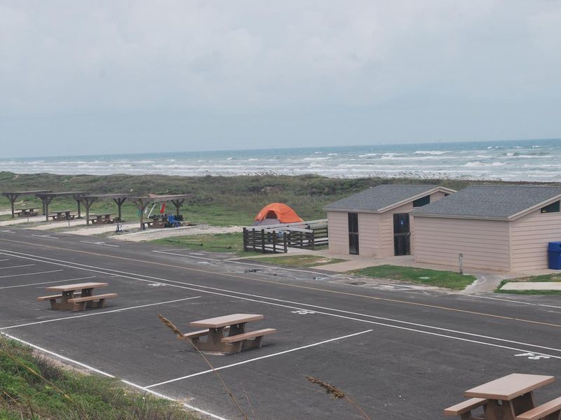 Malaquite Campground is tucked in the dunes right next to the beach with 48 sites on pavement and gravel..