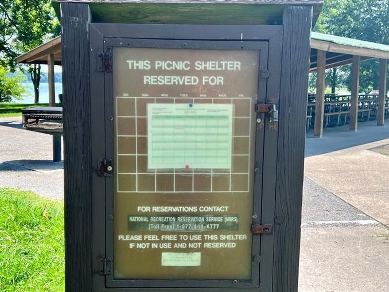 Reservation Calendar Lists Reservations for the Current Month. Picnic Shelter is First Come, First Serve if There Are No Posted Reservations for Day of Visit. 