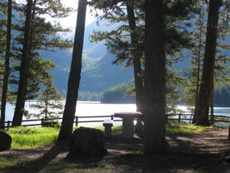Lake and Picnic table