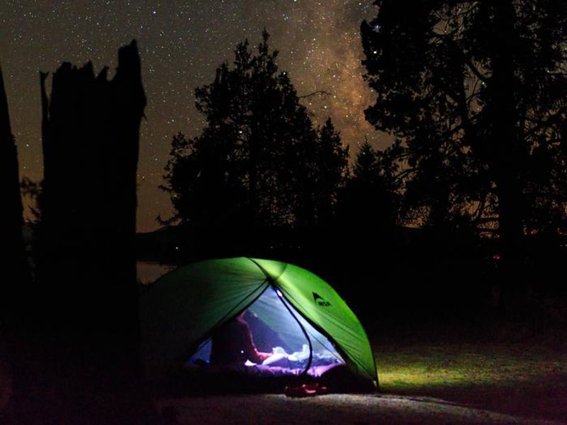 Nighttime reading, Plumas National Forest