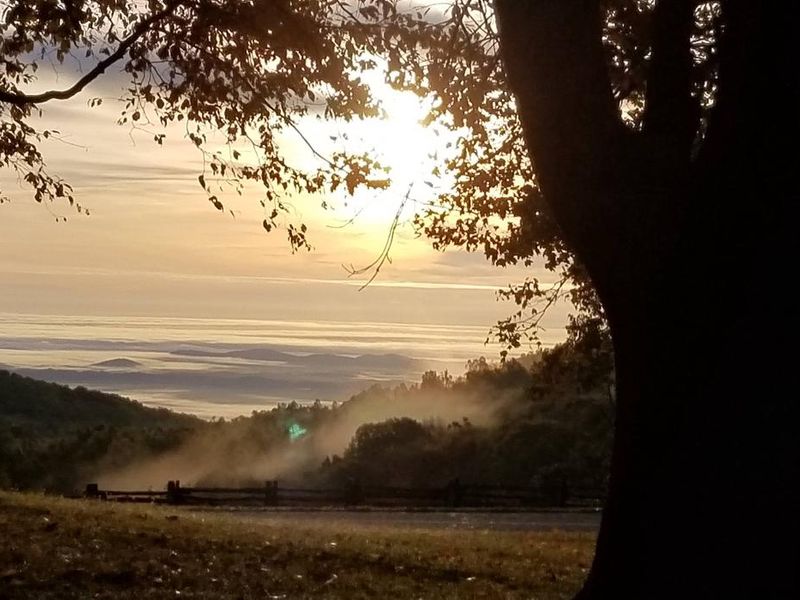 Morning comes to Rocky Knob Campground.