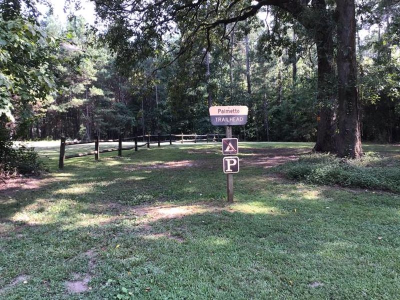 Trailhead parking area for the Enoree Passage of the Palmetto Trail is located adjacent to group campsite 1. 