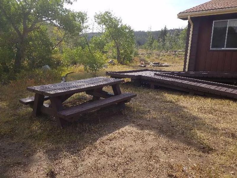 Bow River Ranger Station picnic table