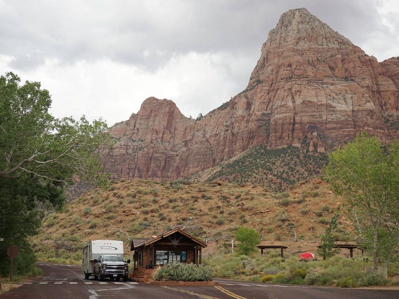 Watchman Campground Kiosk is where campers check-in for their reservation.