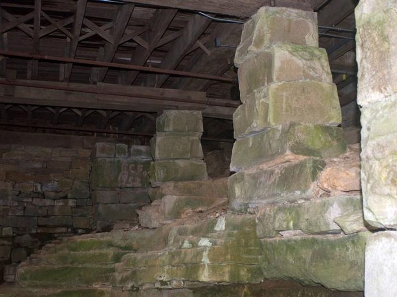 Mill Springs Mill stone foundation