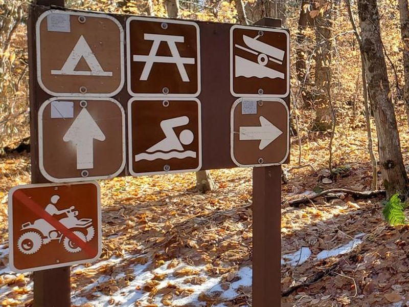 Signage located at Pete's Lake recreation area